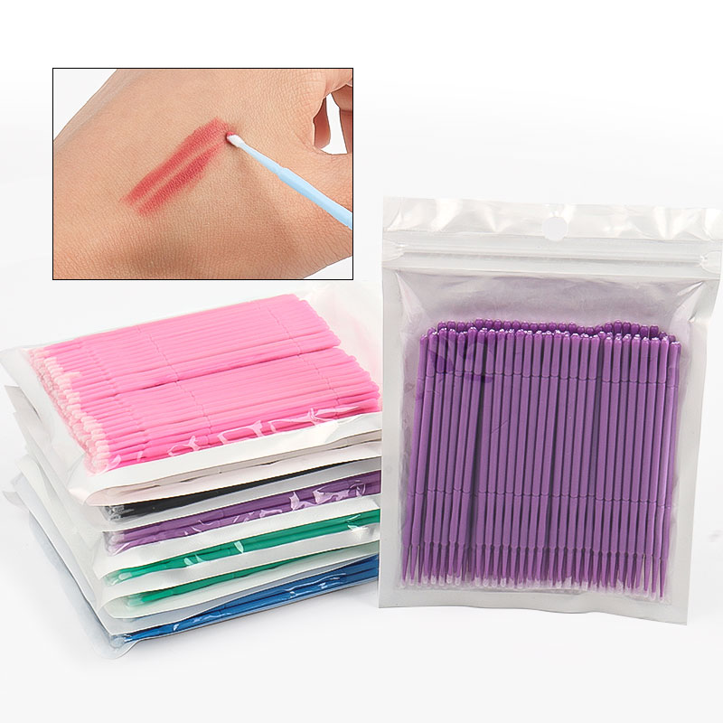 Eyelash Extension Cleaning - 100 stks/zak Bamboe Wimper Extension Wattenstaafjes