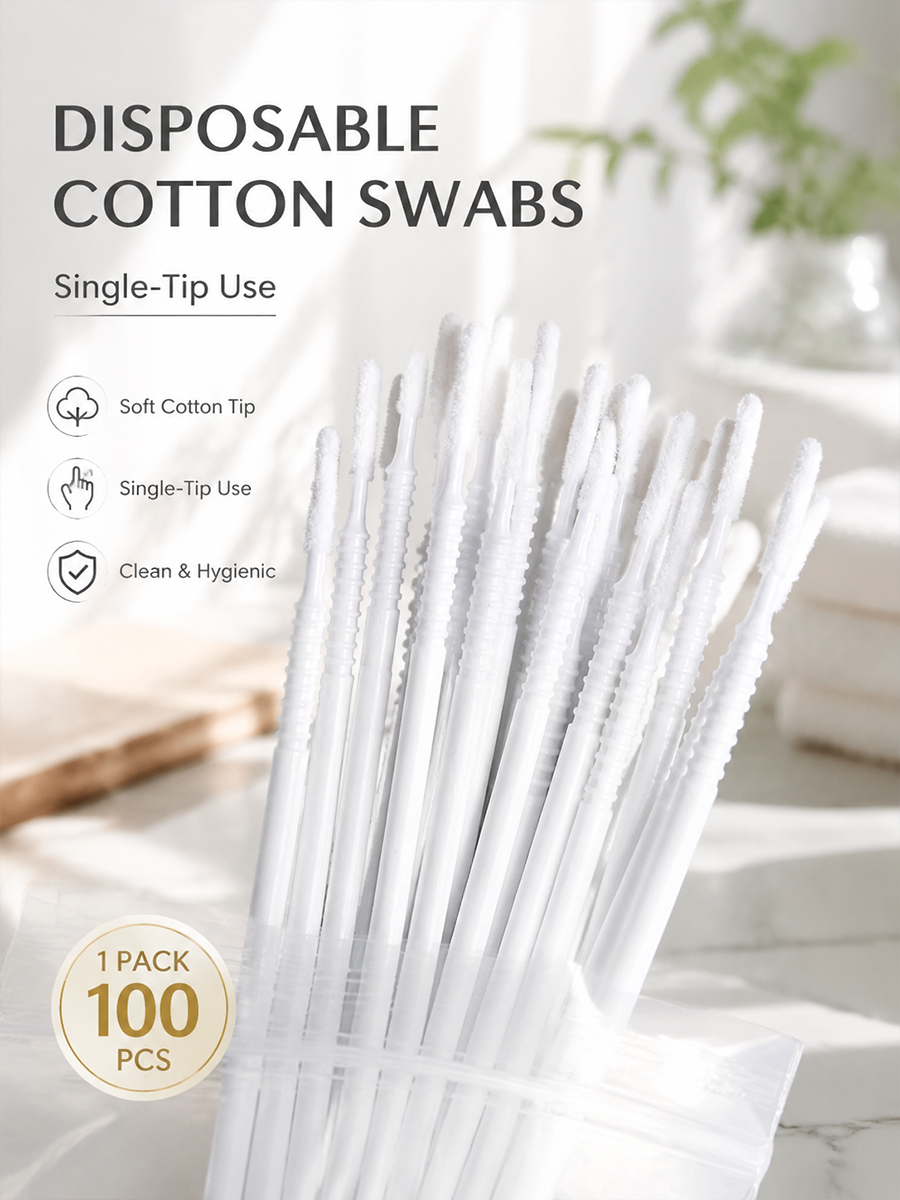 Eyelash Extension Cleaning - Wegwerp lange wattenstaafjes Wimperextensies Microblading Draagbare
