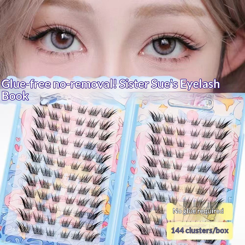 Eyelash Extension Glue For Sensitive Eyes - 120 Clusters Geen Lijm nodig Valse