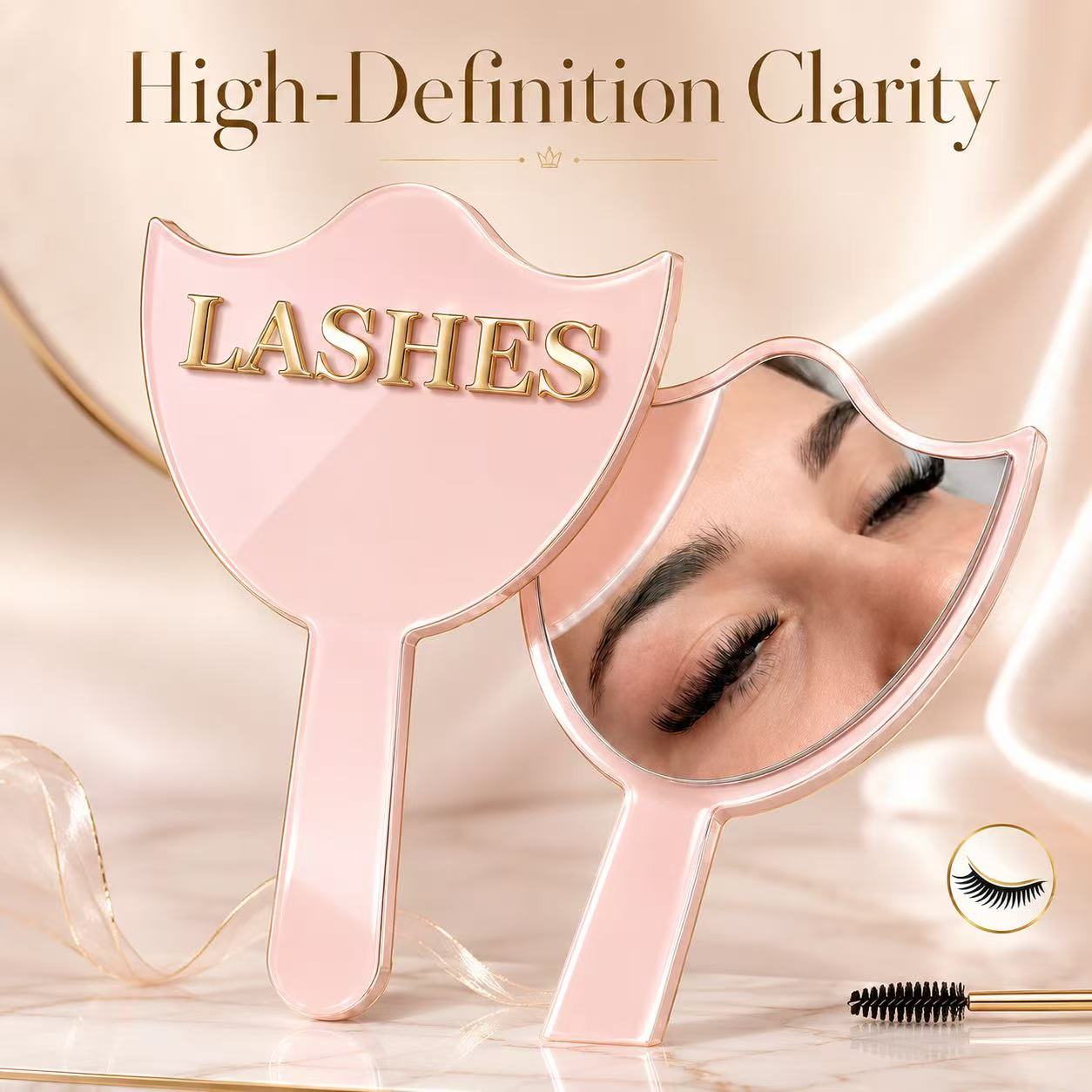 Eyelash Extension Cleaning - HD Glas Wimperverlenging Spiegel met Handvat,