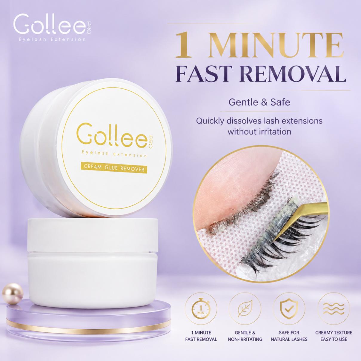 Eyelash Extension Gel Remover - Gollee Peach Smell 15g Wimperlijm Verwijderingscrème