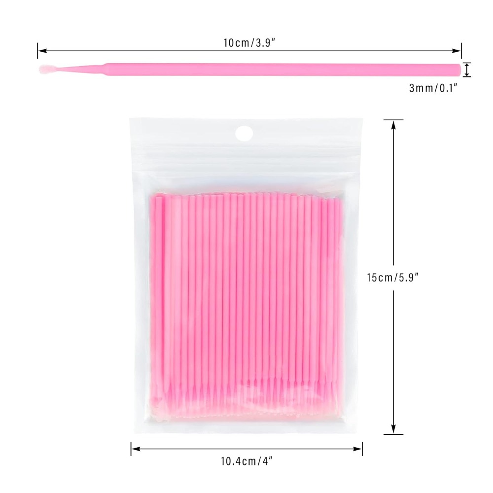 Eyelash Extension Glue Remover - 500 stuks wegwerp micro-wattenstaafjes, buigbare applicatorborstels