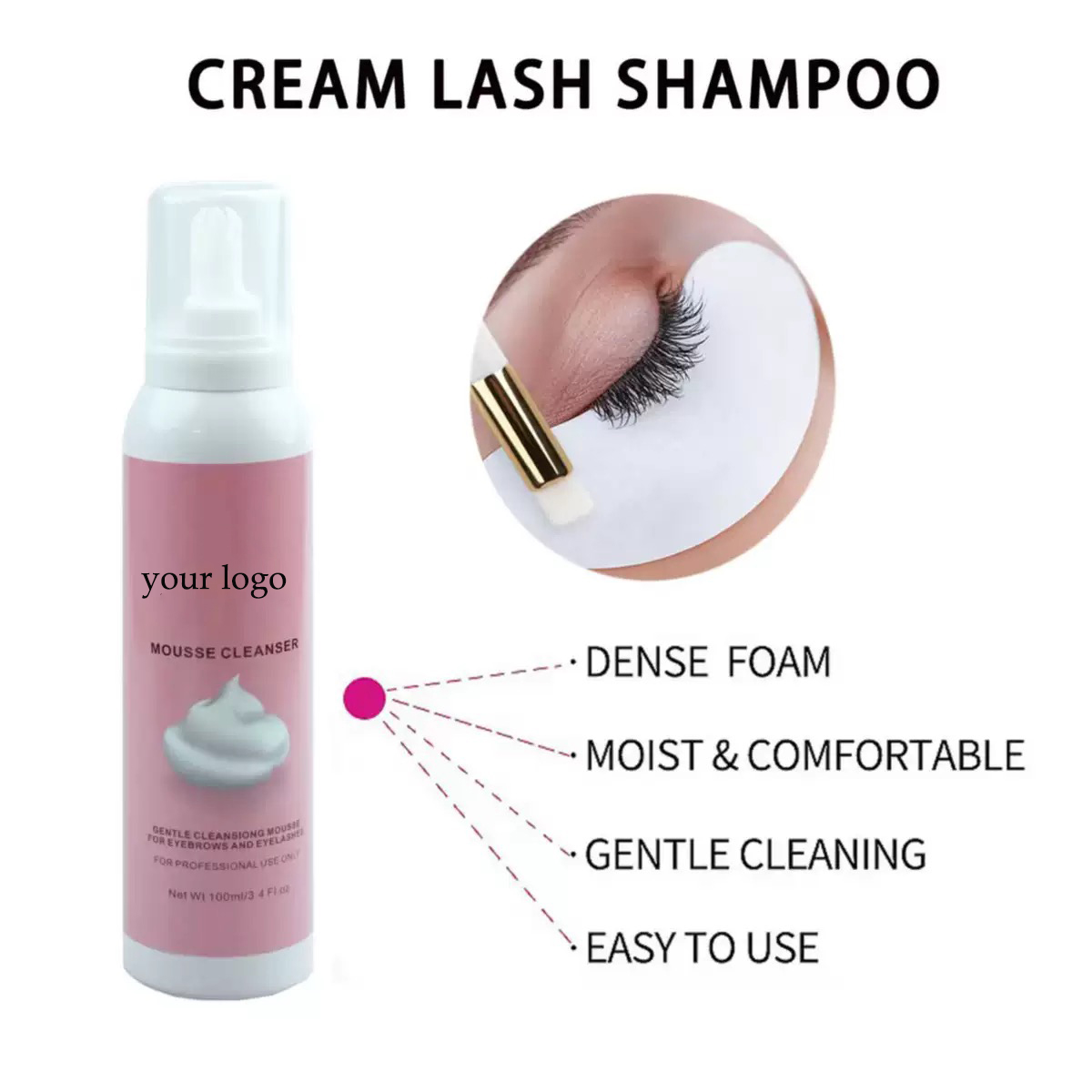 Aangepaste Slagroom Lash Shamp - Eyelash Extension Gel Remover recensie en prijs