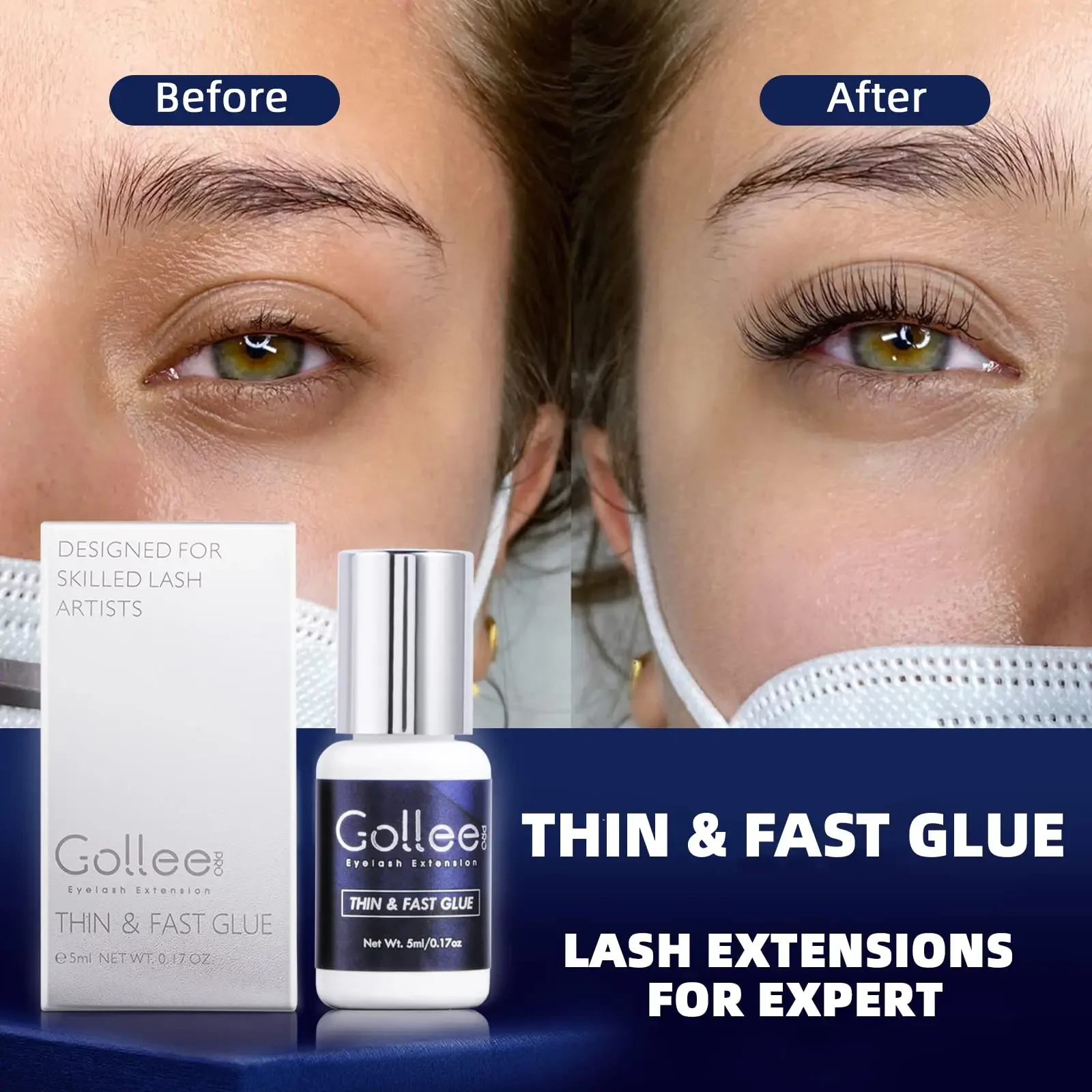 Gollee voor Gevoelige Ogen 5ml - Eyelash Extension Glue For Sensitive Eyes recensie en prijs