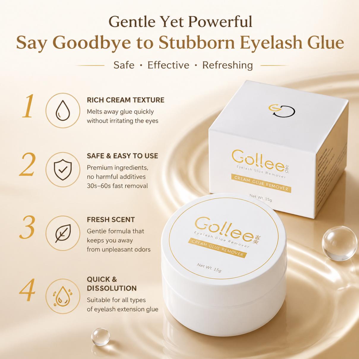 Gollee Peach Smell 15g Wimperl - Eyelash Extension Gel Remover recensie en prijs