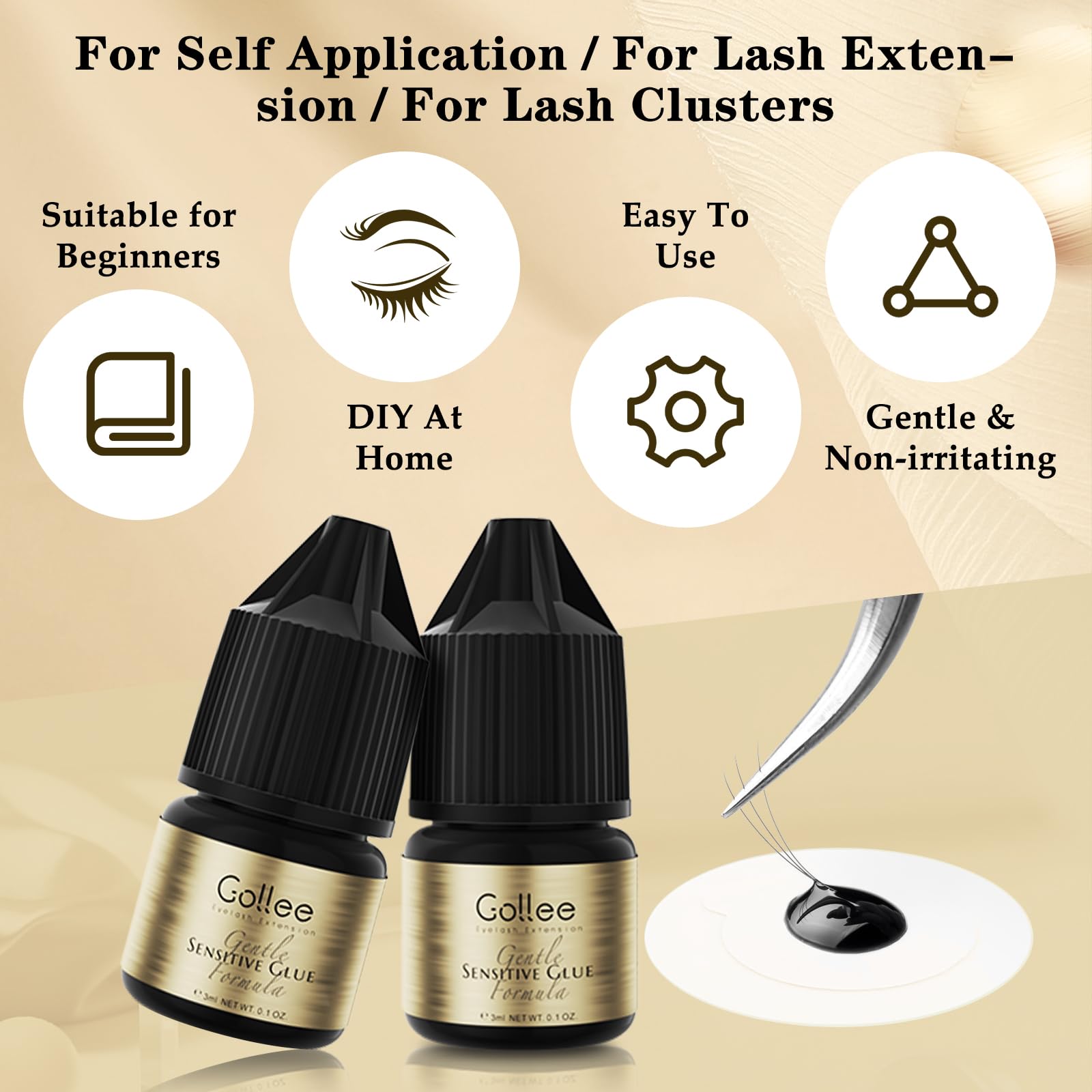 Gollee Wimperlijm Geclusterde  - Eyelash Extension Glue For Sensitive Eyes recensie en prijs